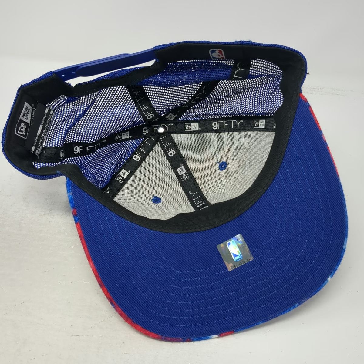 New Era NBA Los Angeles Clippers Trucker Hat Blue Red White OSFM Tie-Dye Mesh
