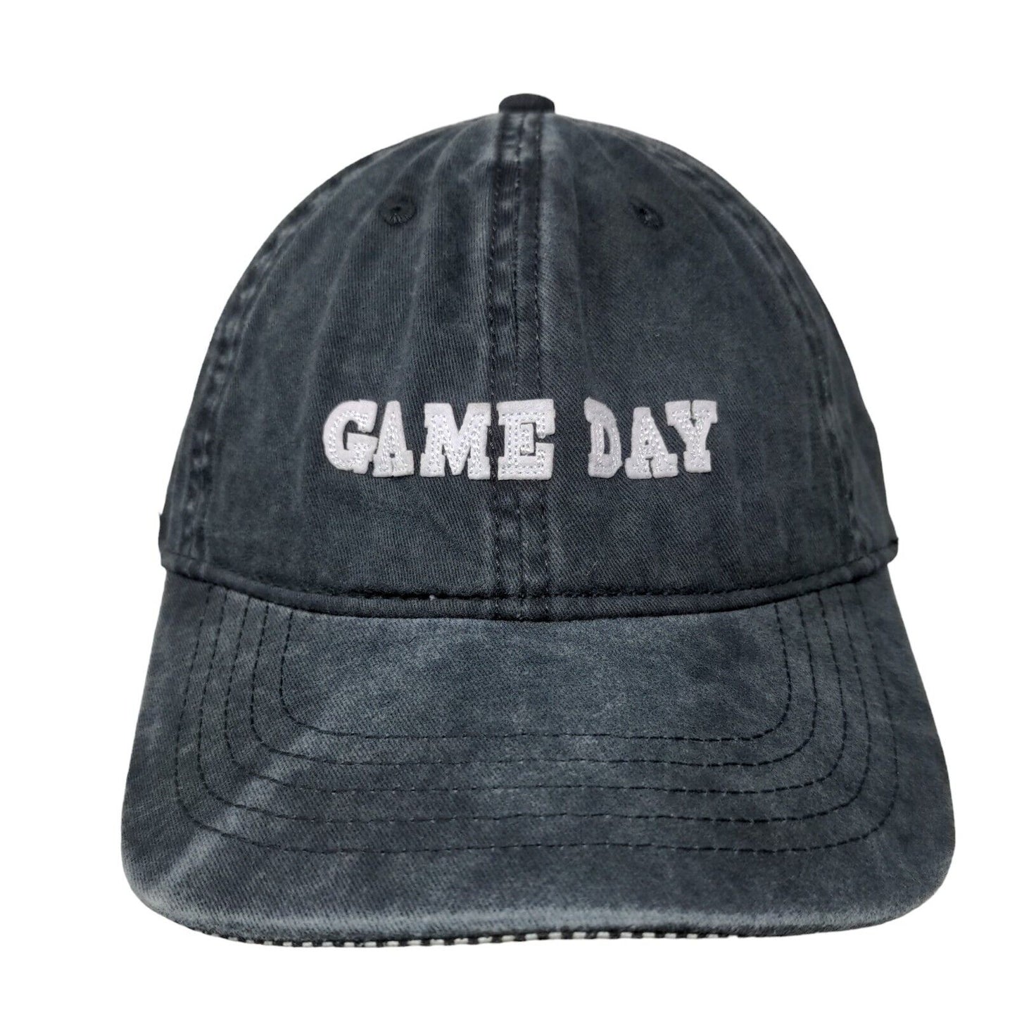 Game Day Slideback Hat Grey OSFM Adjustable Leather Strap 6 Panel W/Tags
