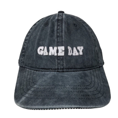 Game Day Slideback Hat Grey OSFM Adjustable Leather Strap 6 Panel W/Tags