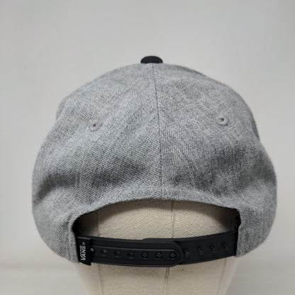 VANS Snapback Hat Gray OSFA Adjustable Embroidered Vented Holes 6 Panel