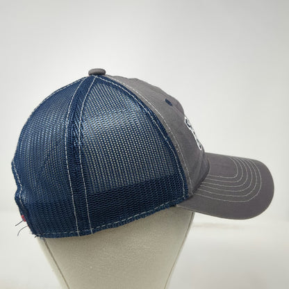 Outdoor Cap Trucker Hat Gray Red Blue One Size USA Split Mesh Back Snapback