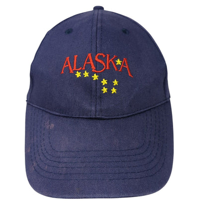 Alaska Strapback Hat Blue One Size Adjustable Embroidered Arctic Circle