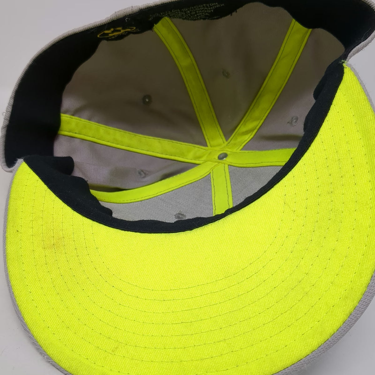 Batman Gray Yellow Baseball Cap One Size Flat Brim Stretch Fit Logo Hat