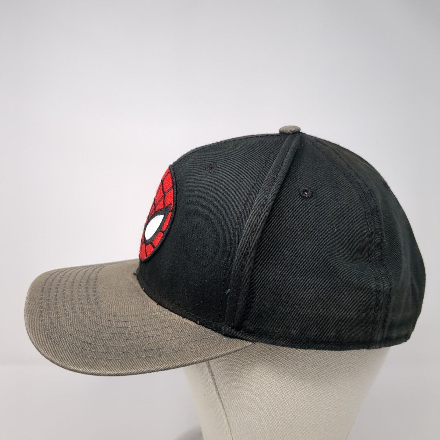 Spider-Man Snapback Hat Black One Size Adjustable Embroidered 6 Panel Marvel