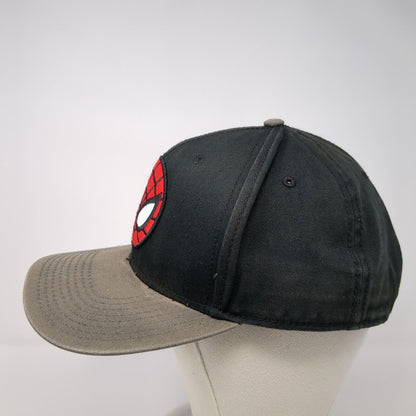 Spider-Man Snapback Hat Black One Size Adjustable Embroidered 6 Panel Marvel