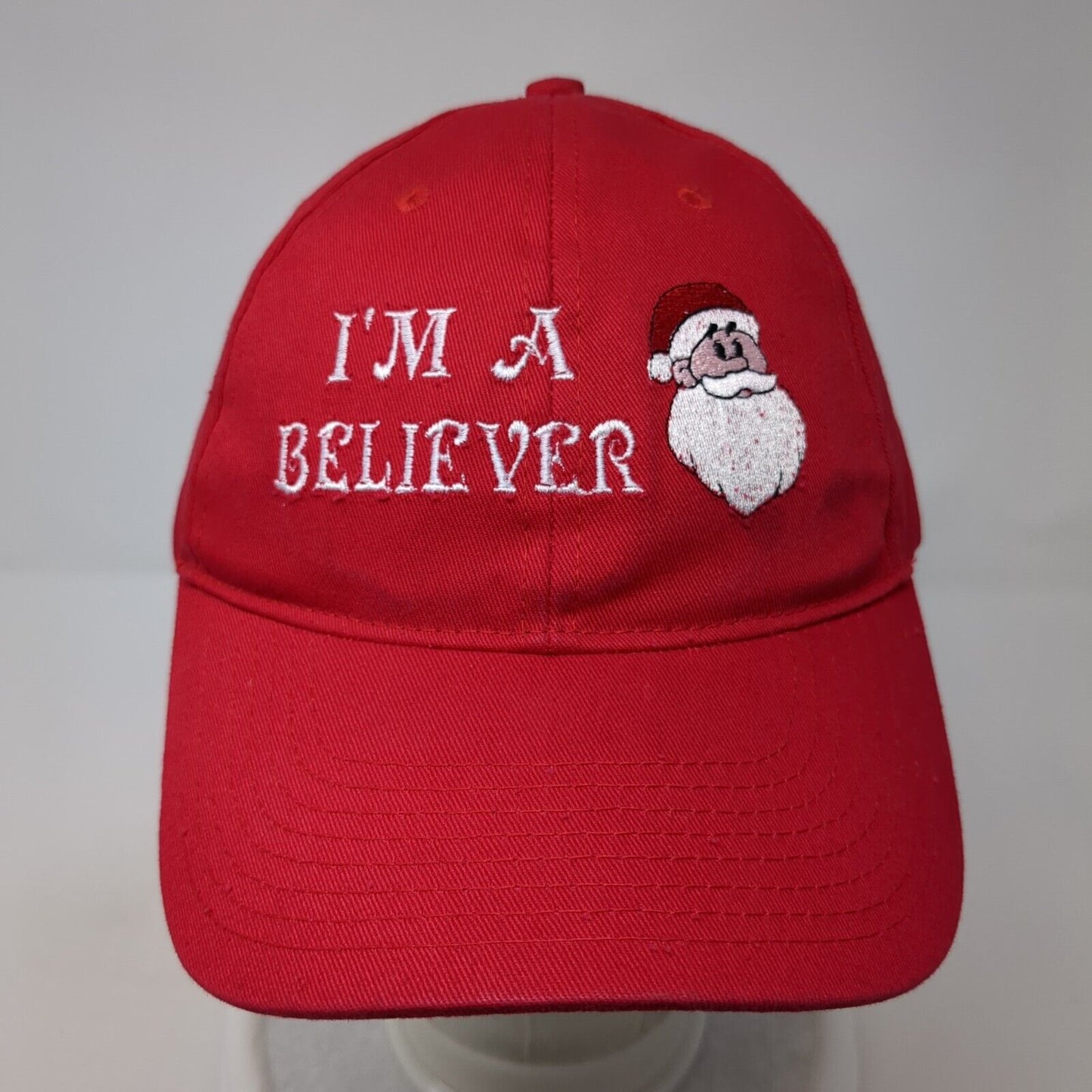 I'm a Santa Believer Strapback Hat Red One Size Adjustable Bayside