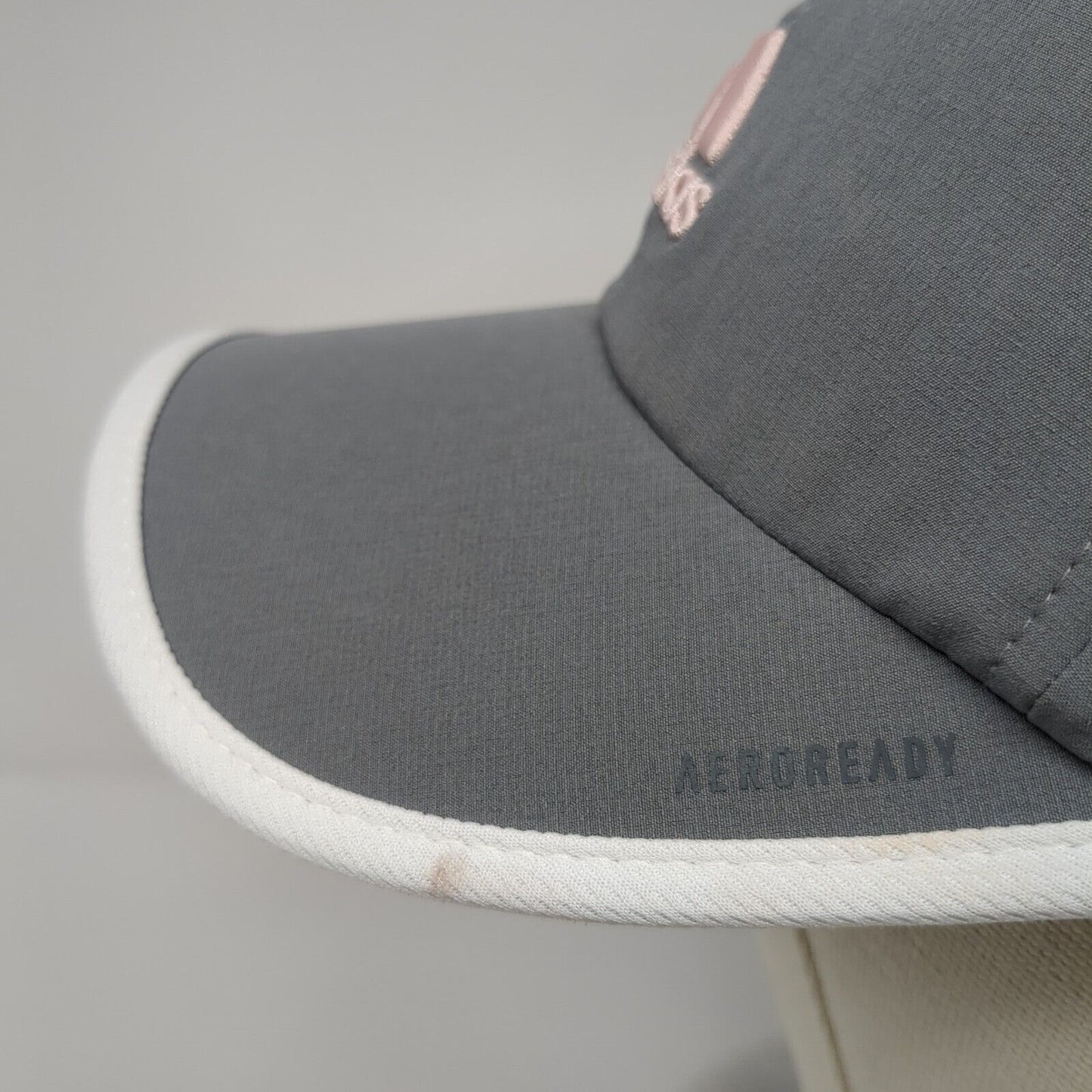 Adidas 3 Stripes Strapback Hat Gray One Size White Trim Aeroready