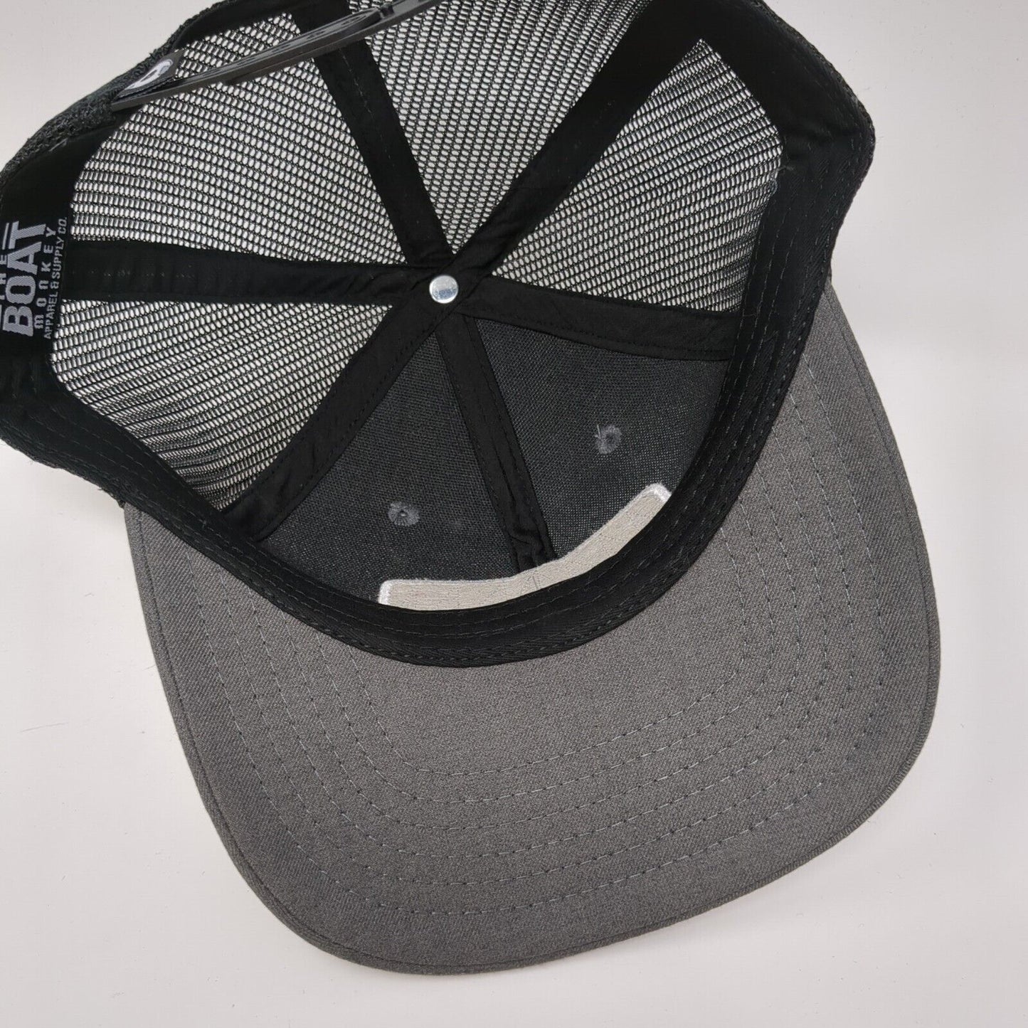 Russell Worldwide Snapback Trucker Hat Gray One Size Mesh Back The Boat Monkey