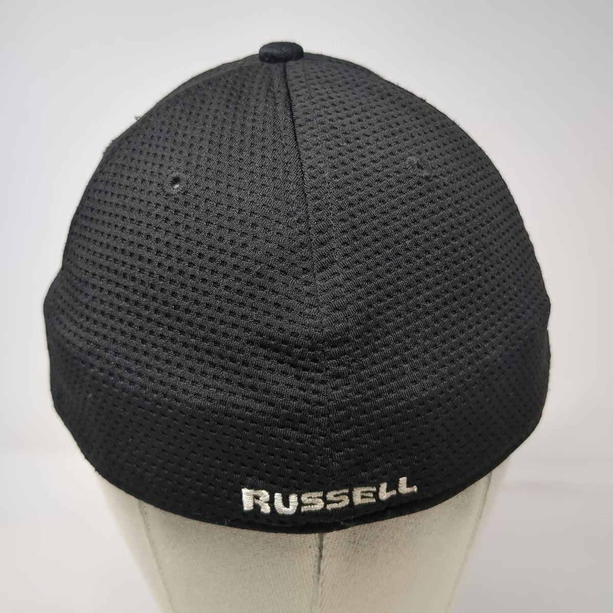 Russell Baseball Cap Black XL Performance Mesh Athletic Elastic Fitted Hat