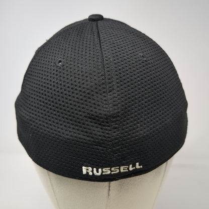 Russell Baseball Cap Black XL Performance Mesh Athletic Elastic Fitted Hat