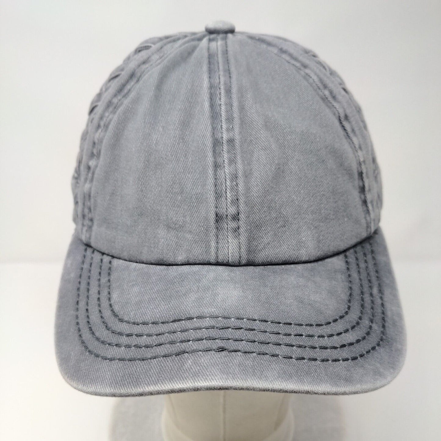 C.C. Exclusive Crisscross Strapback Hat Gray OS Adjustable Breathable Blank