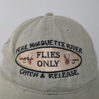 Baldwin Bait & Tackle Men's Slideback Hat Green Embroidered Pere Marquette River