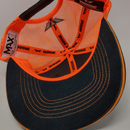 Warne Trucker Hat Black Orange One Size American Flag Mesh Contrast Stitching