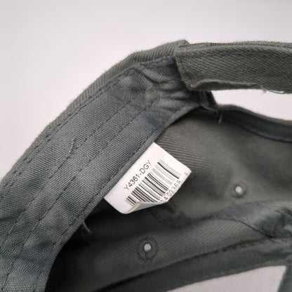 Brave Strapback Hat Gray One Size Adjustable Embroidered 6 Panel Polyester