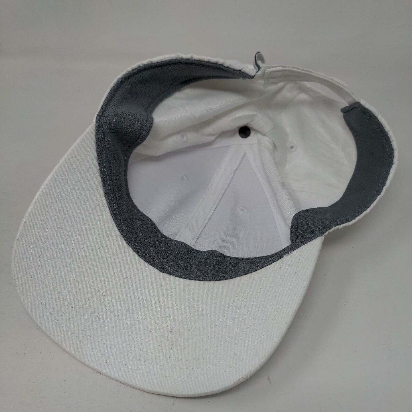 Adidas 3 Stripes Strapback Hat White One Size Adjustable Solid 6 Panel