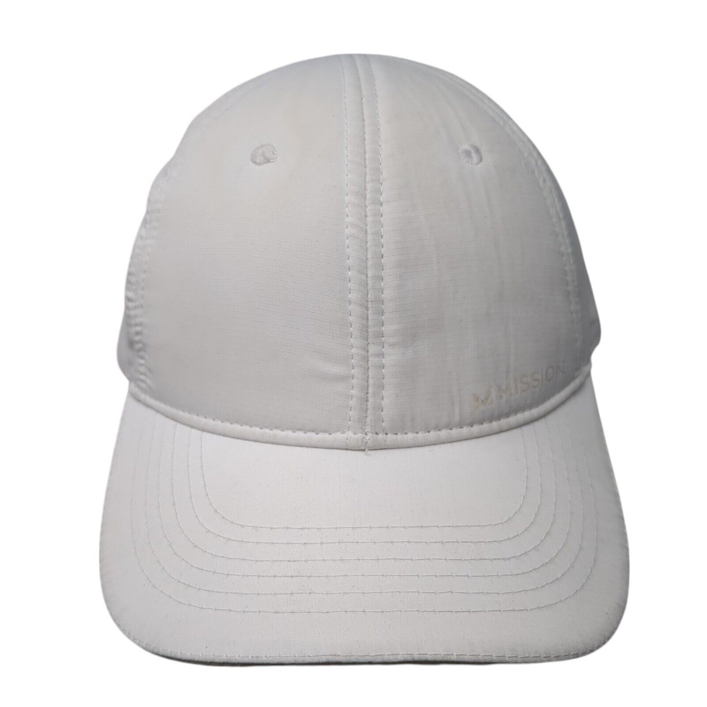 Mission Strapback Hat White One Size Adjustable 6 Panel Wet To Cool Blank
