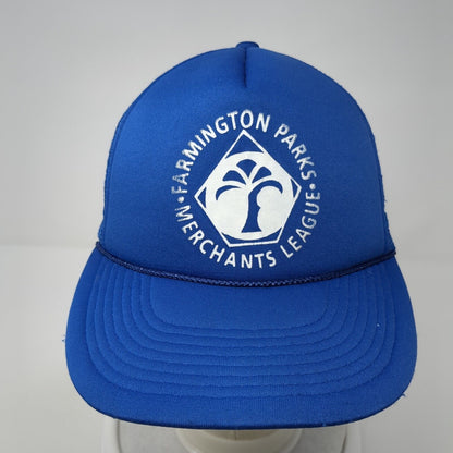 Farmington Parks Snapback Rope Trucker Hat Blue One Size Mesh Back