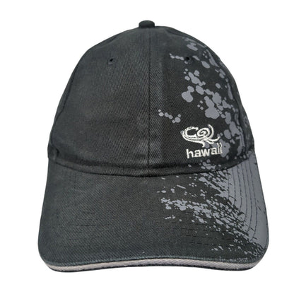 Hawaii Slideback Hat Black One Size Adjustable Embroidered 6 Panel