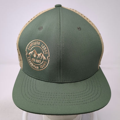 Spacecraft Trucker Hat Green One Size Sawtooth Lodge Idaho Grandjean Snapback