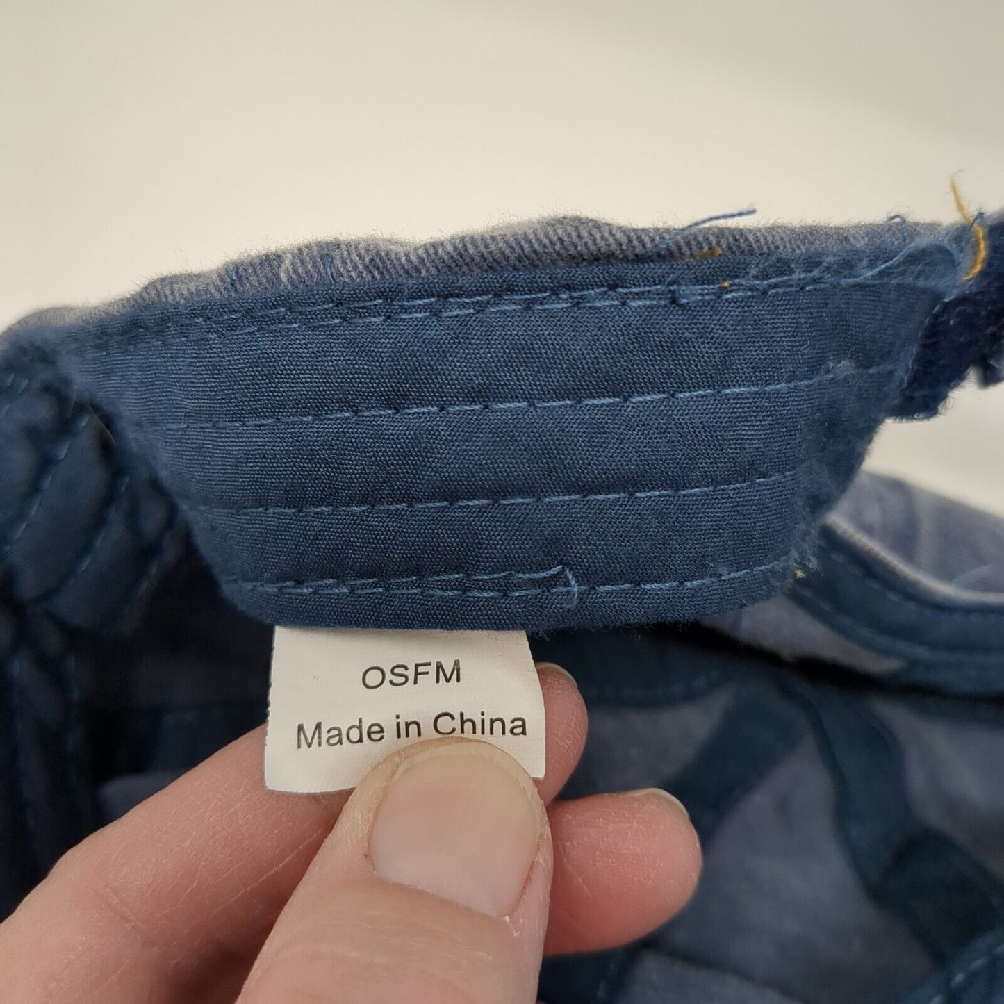 Unbranded Strapback Hat Blue One Size Adjustable Vented Holes Denim Blank