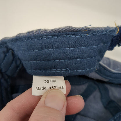 Unbranded Strapback Hat Blue One Size Adjustable Vented Holes Denim Blank