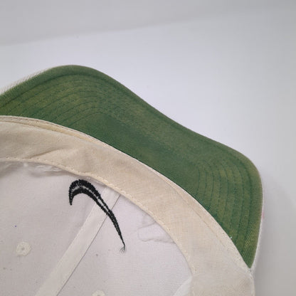 Nike Snapback Hat White One Size Adjustable Embroidered Swoosh 6 Panel