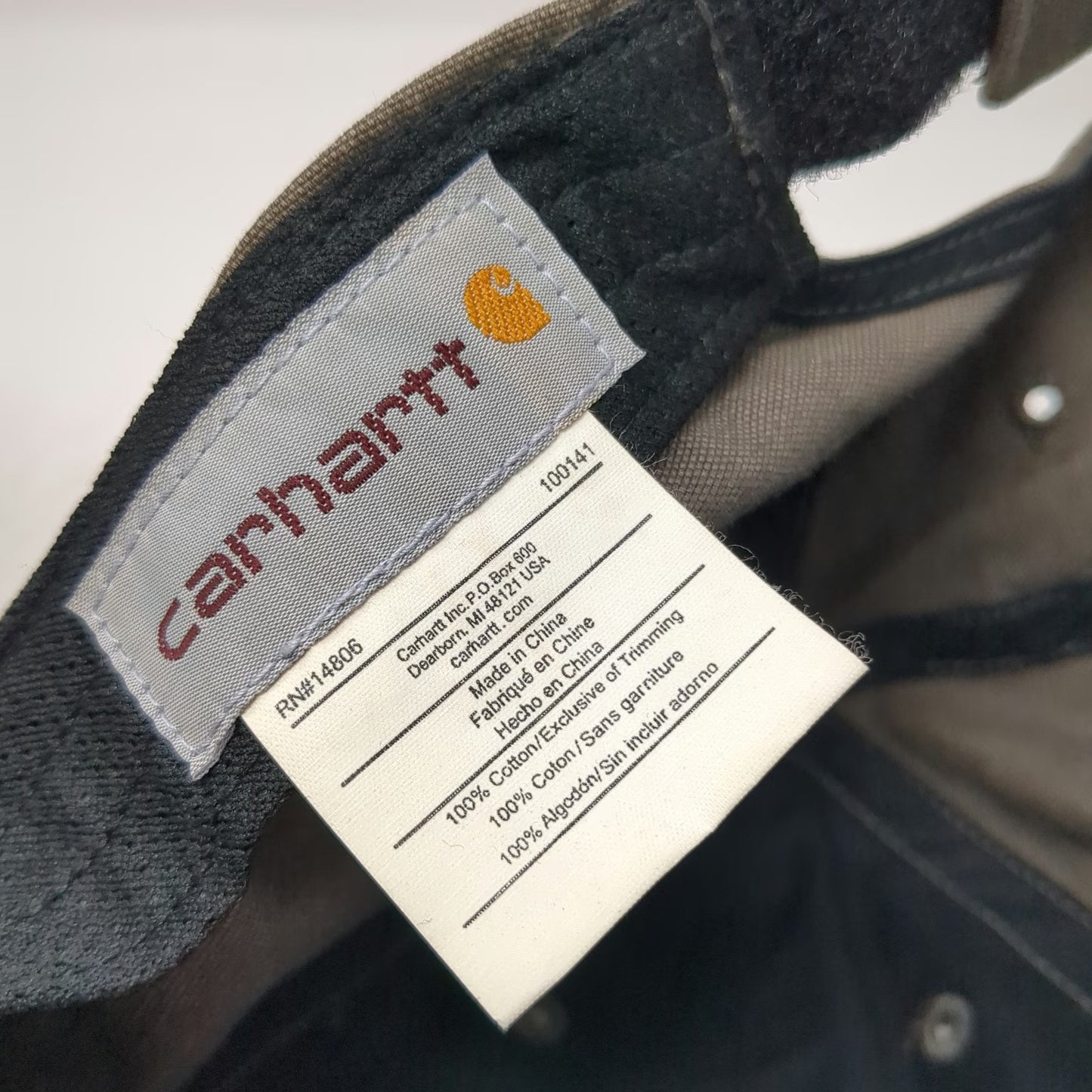 Carhartt Baseball Cap Brown One Size Distressed Strapback Logo Workwear Hat