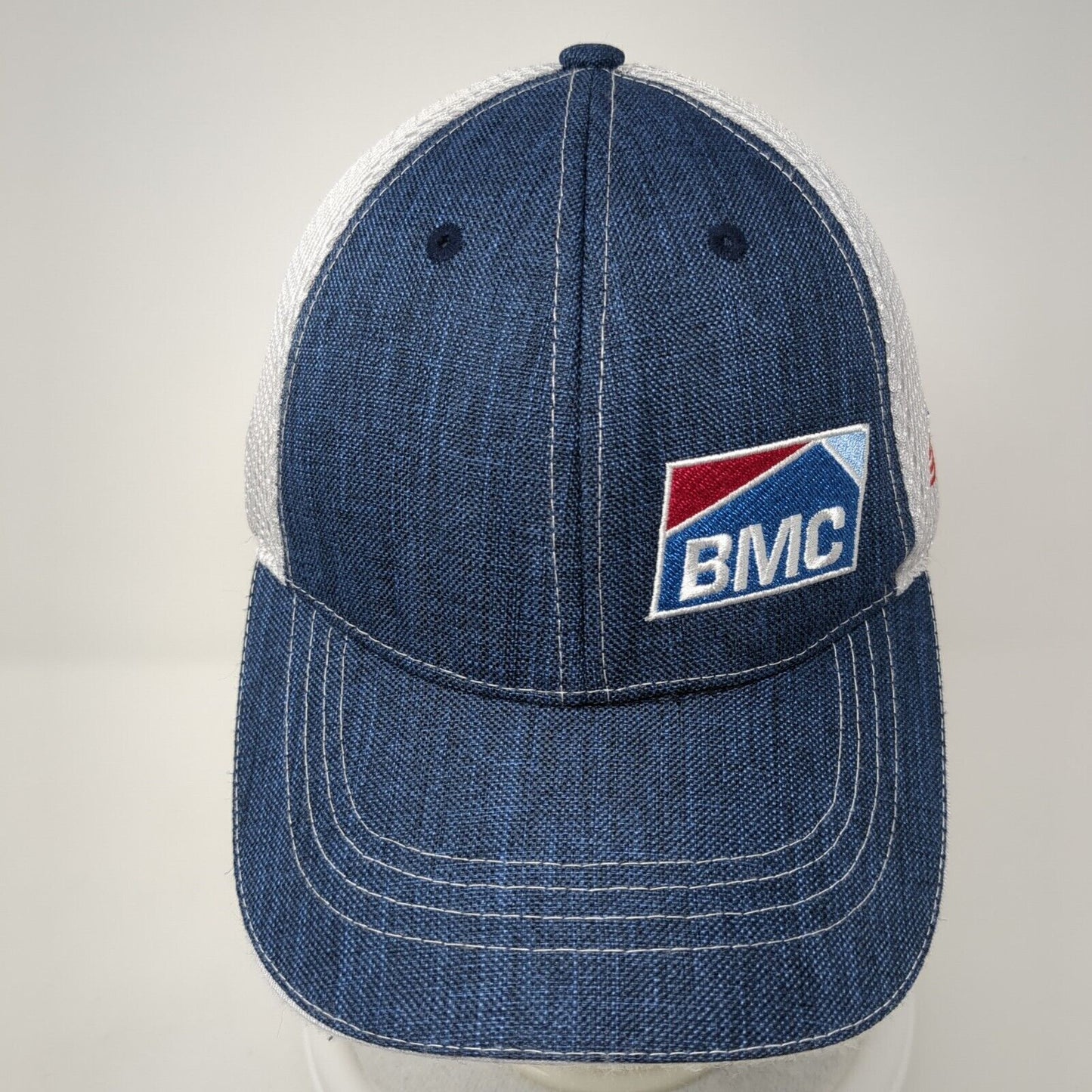 BMC Trex Strapback Trucker Hat Blue One Size Adjustable Embroidered Mesh Back