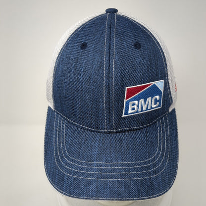 BMC Trex Strapback Trucker Hat Blue One Size Adjustable Embroidered Mesh Back