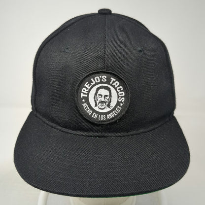Crown Trejo's Tacos Snapback Black One Size Hat Danny Trejo Logo Green Underbrim