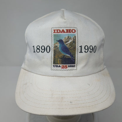 Idaho USA 25 1890-1990 Snapback Hat White One Size Adjustable Vented Holes