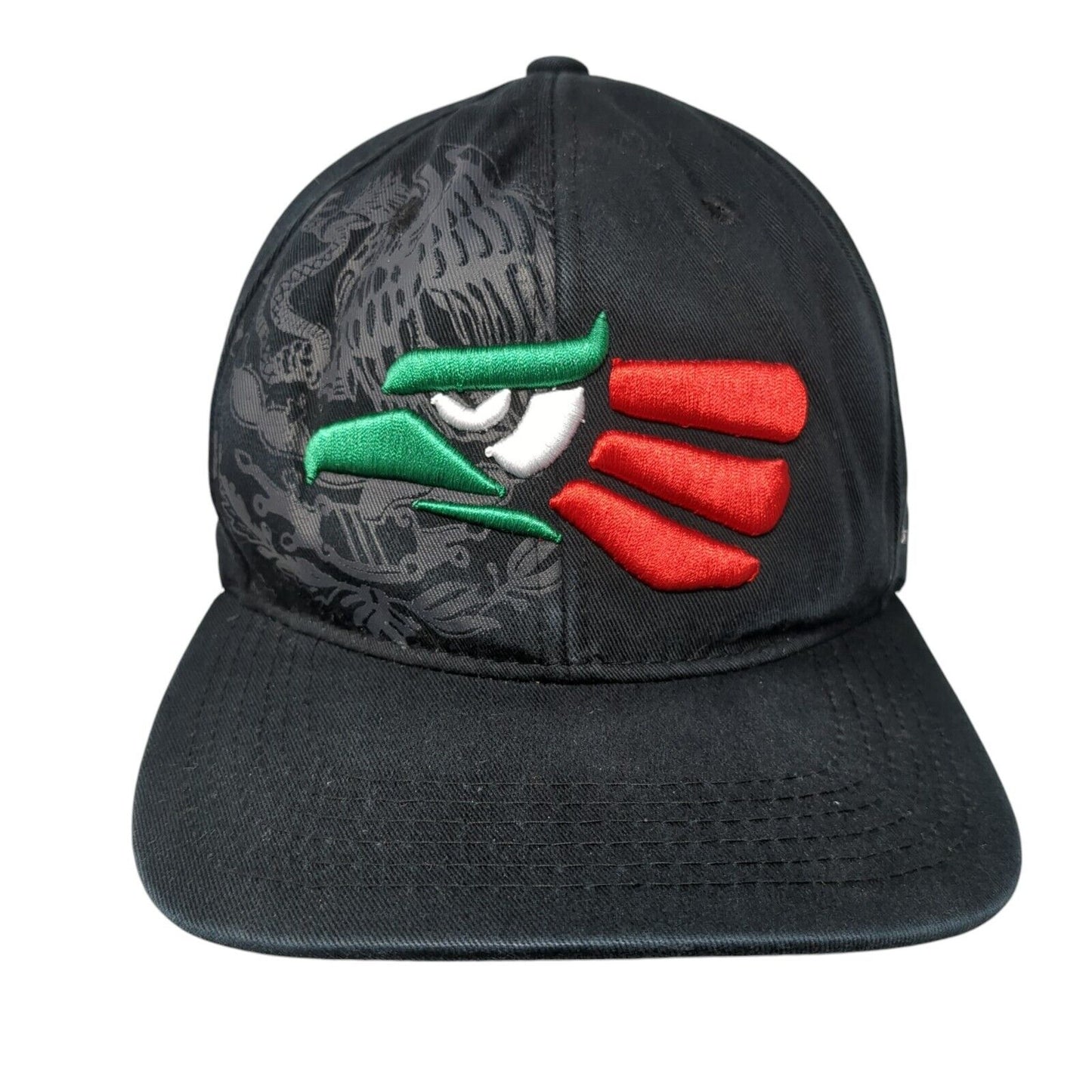 Hecho En Mexico Snapback Hat Black One Size Embroidered Top Level