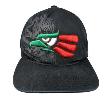 Hecho En Mexico Snapback Hat Black One Size Embroidered Top Level