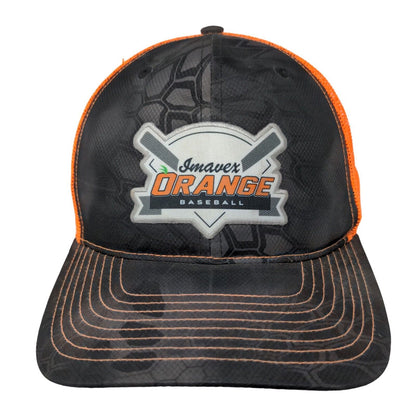 Richardson Men's Snapback Mesh Back Hat Black Orange Imavex Orange Baseball