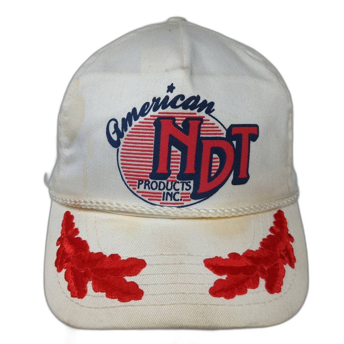 Headliner American NDT Products Inc 5 Panel White Hat One Size Rope Strapback