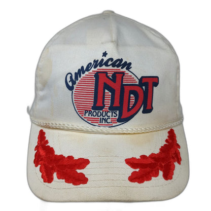Headliner American NDT Products Inc 5 Panel White Hat One Size Rope Strapback