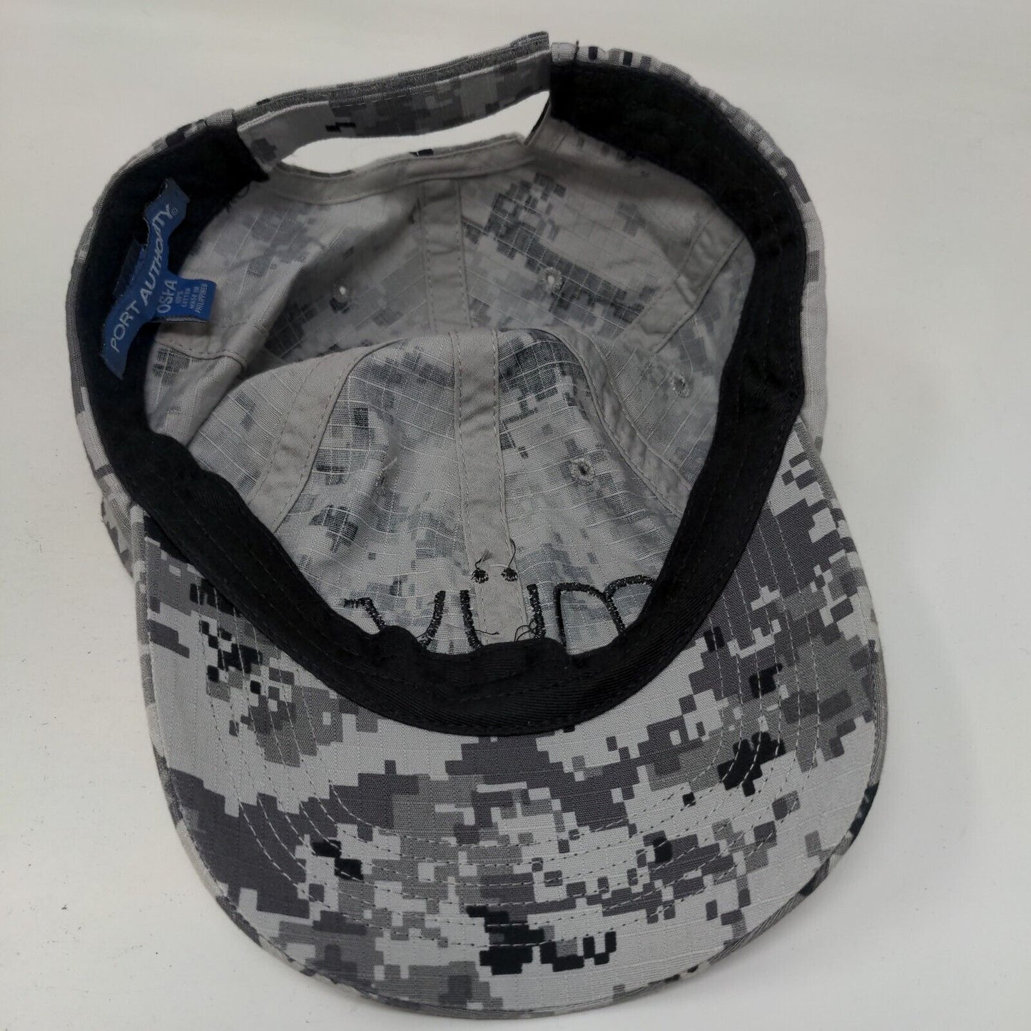 MUV Strapback Hat Gray Camoflage OSFA Adjustable Embroidered Port Authority