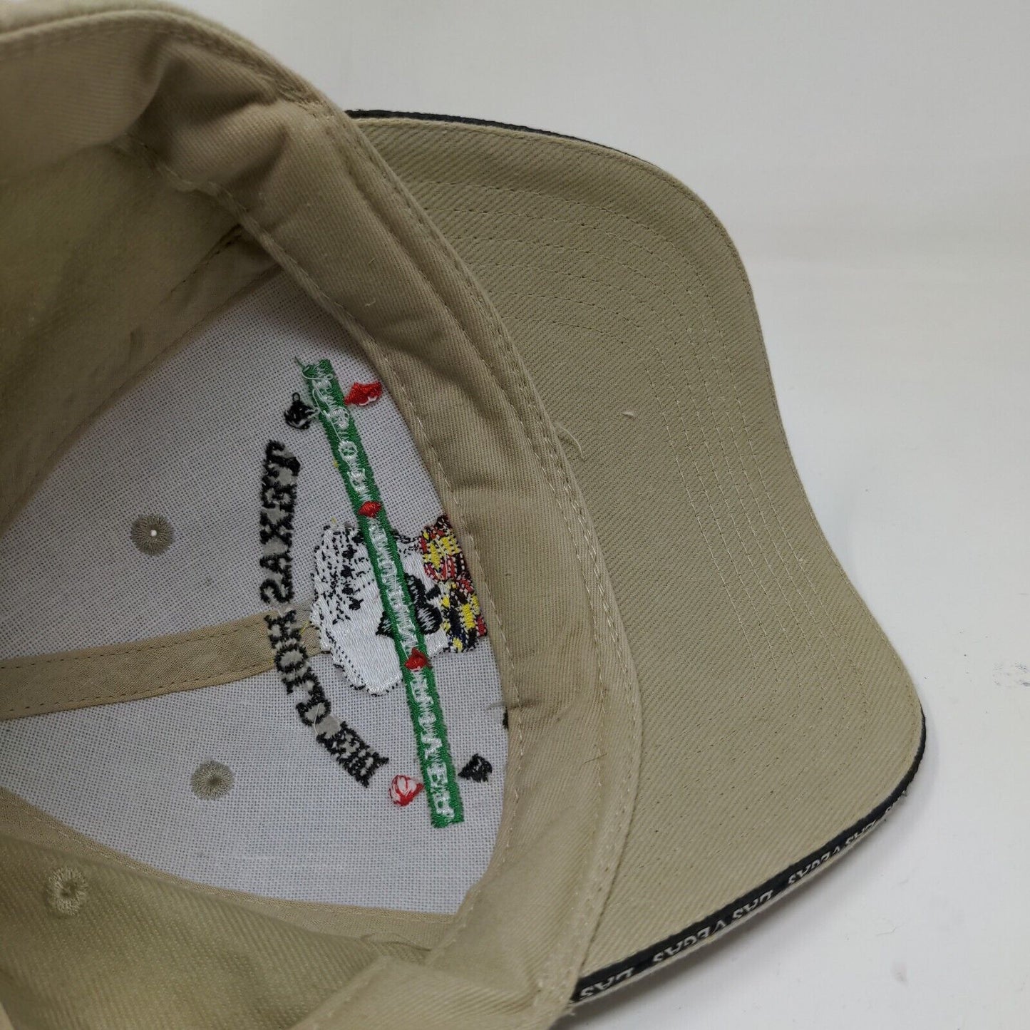 Surfware Men's Strapback Hat Tan OSFA Embroidered Texas Hold'em Las Vegas