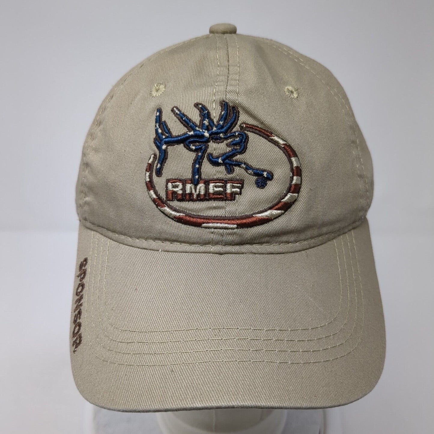 RMEF Sponsor USA Flag Snapback Hat Brown One Size Adjustable Outdoor Cap