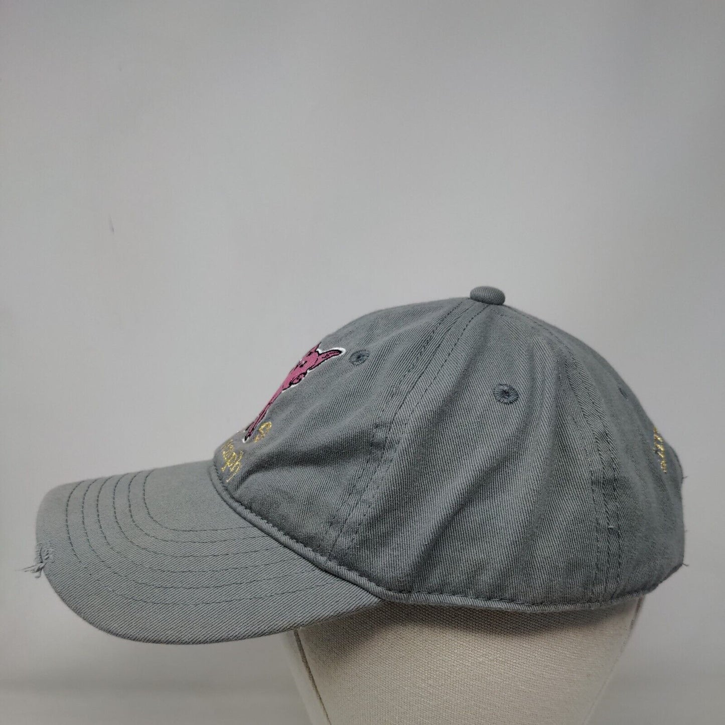 Live Life Simply Pig Slideback Hat Gray OSFM Embroidered Simply Southern