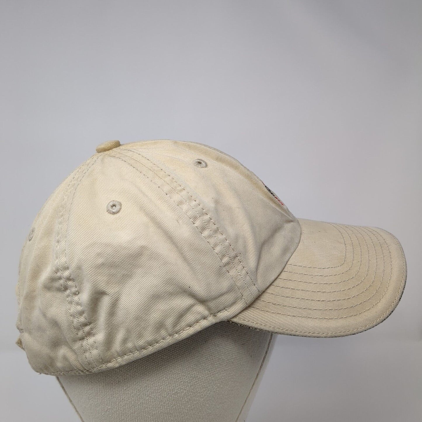 Red Wing Shoes Strapback Hat Tan One Size Adjustable Embroidered 6 Panel Cotton