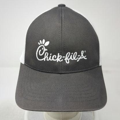 CapAmerica Trucker Hat Gray White One Size Chick-fil-A Logo Mesh Snapback Promo