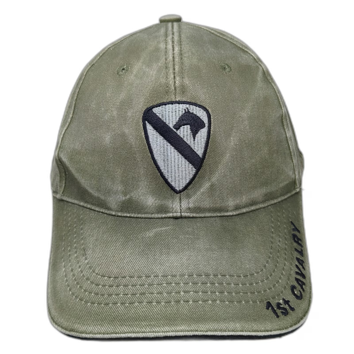 Eagle Crest Baseball Cap Green One Size 1st Cavalry Division Shield Army Hat