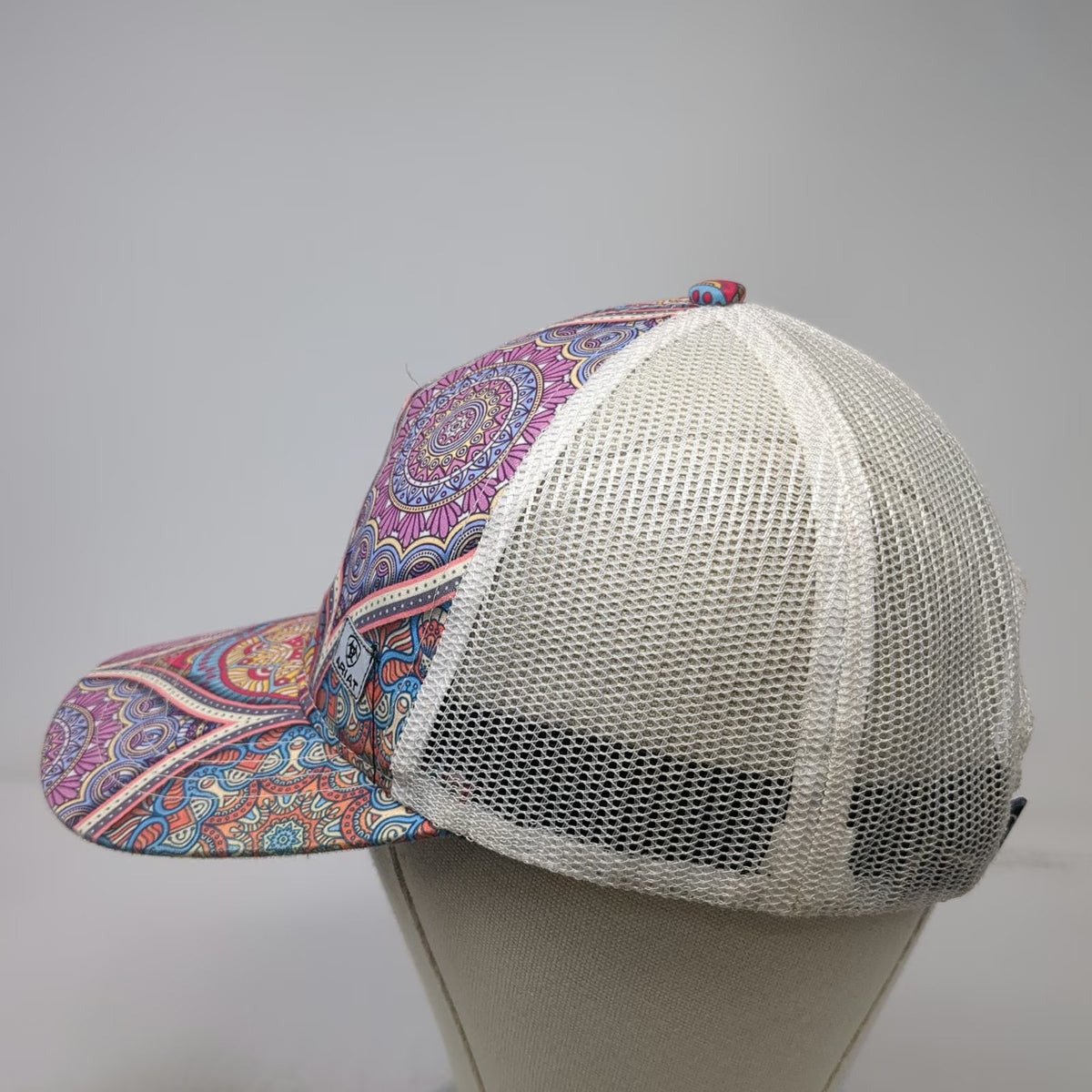 Ariat Trucker Hat Purple One Size Mandala Pattern Mesh Back Snapback Cap Logo