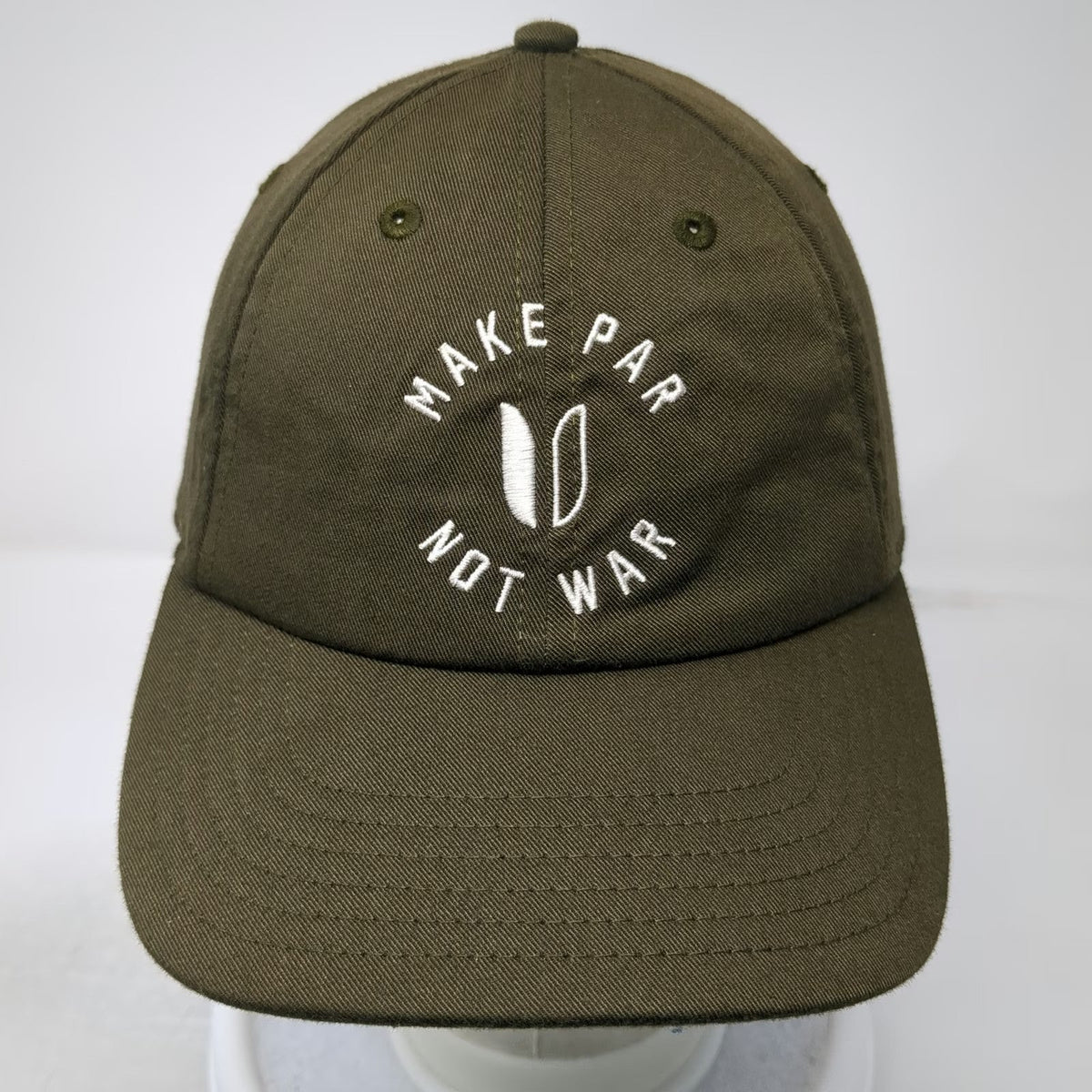 Linksoul Baseball Cap Green One Size Make Par Not War Golf Hat Slideback Strap
