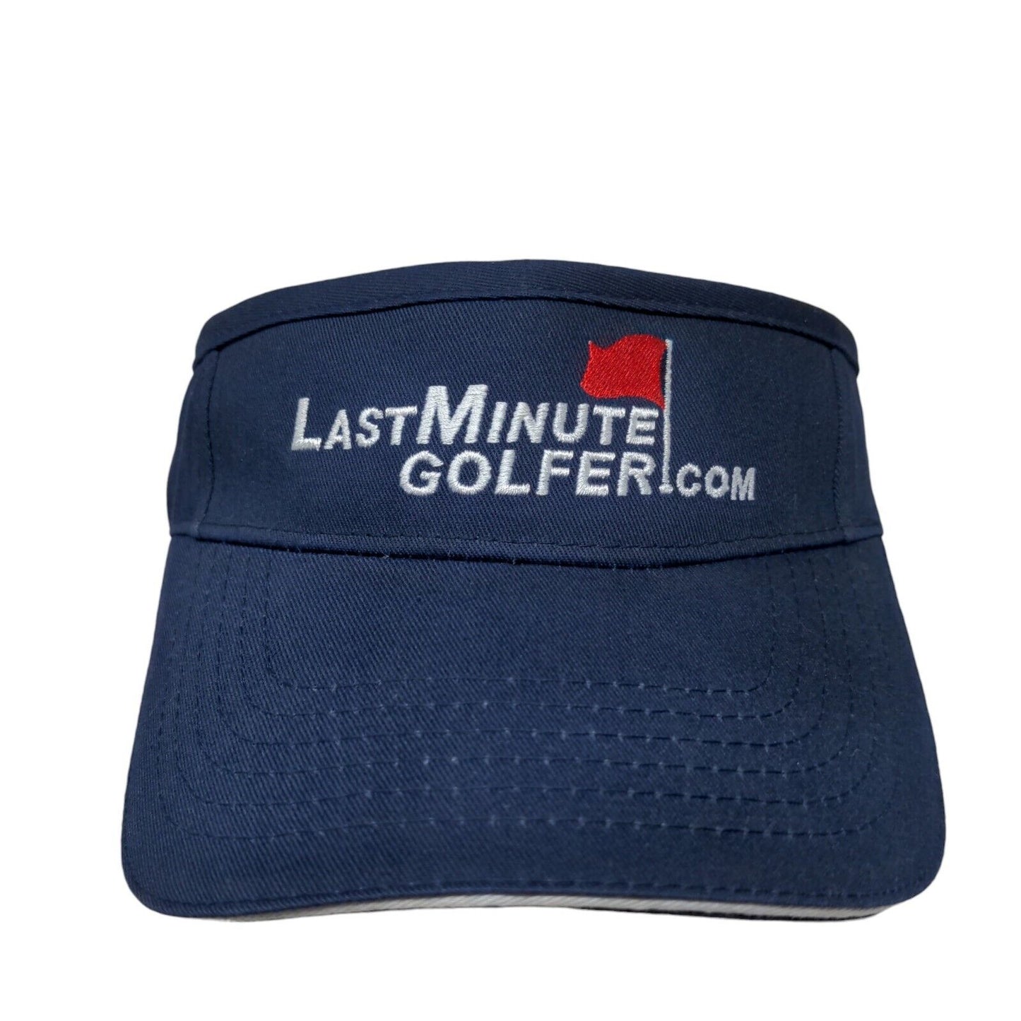 Last Minute Golfer Strapback Sun Visor Cap Hat Blue Adjustable Embroidered