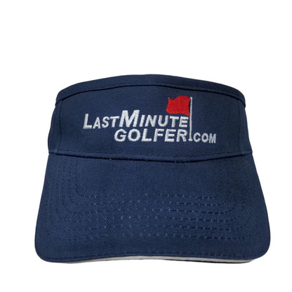 Last Minute Golfer Strapback Sun Visor Cap Hat Blue Adjustable Embroidered