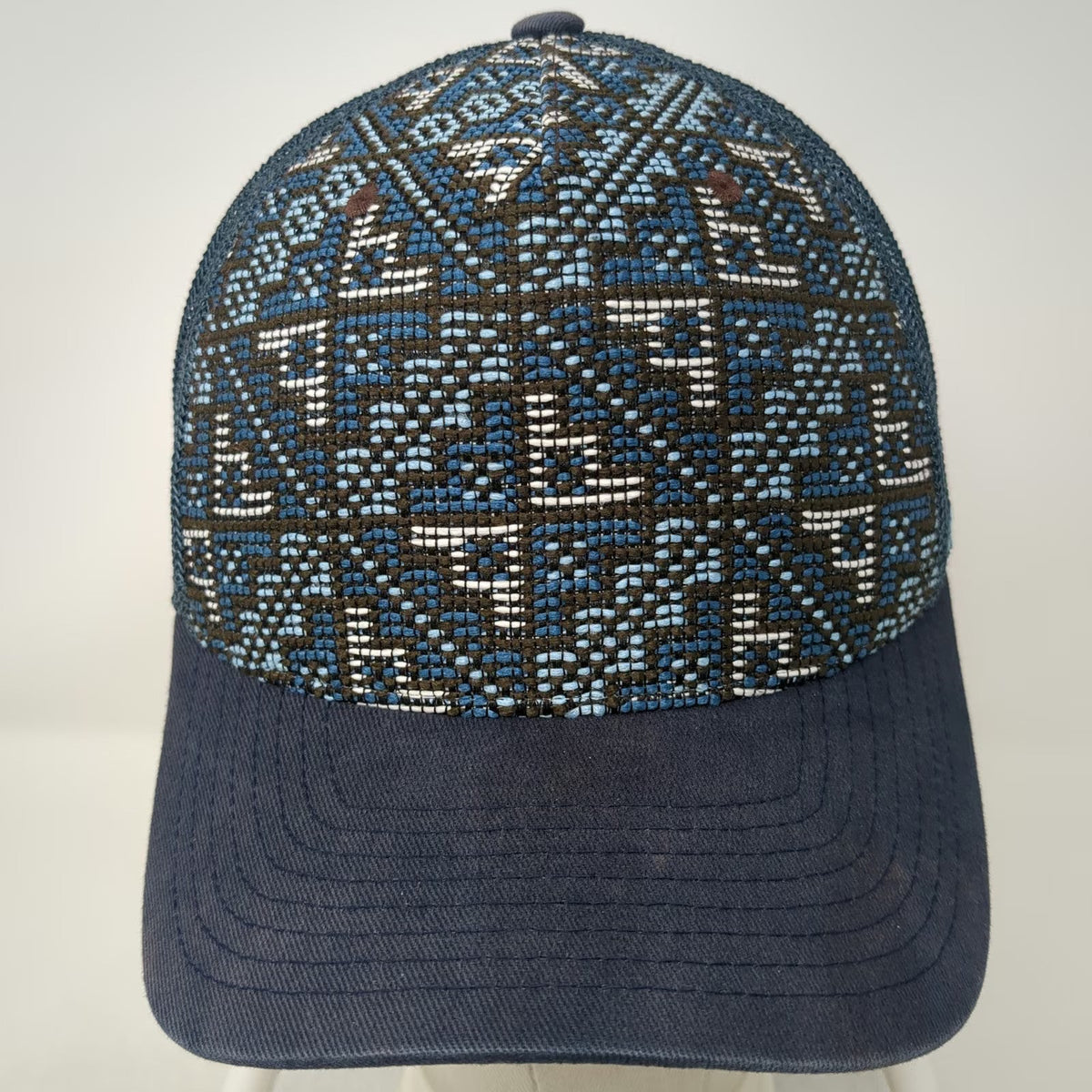 Outdoor Research Trucker Hat Blue One Size Woven Pattern Mesh Back Snapback