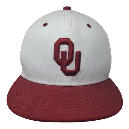 Nike Tru Men's Fitted Hat White 7 Embroidered Oklahoma Sooners Logo Swoosh