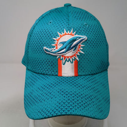 New Era Baseball Cap Blue XL Miami Dolphins NFL Team Curved Brim Stretch Fit Hat